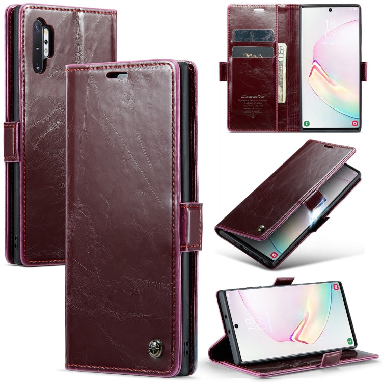 For Samsung Galaxy Note10+ CaseMe 003 Crazy Horse Texture Leather Phone Case(Wine Red) - Galaxy Phone Cases by CaseMe | Online Shopping UK | buy2fix