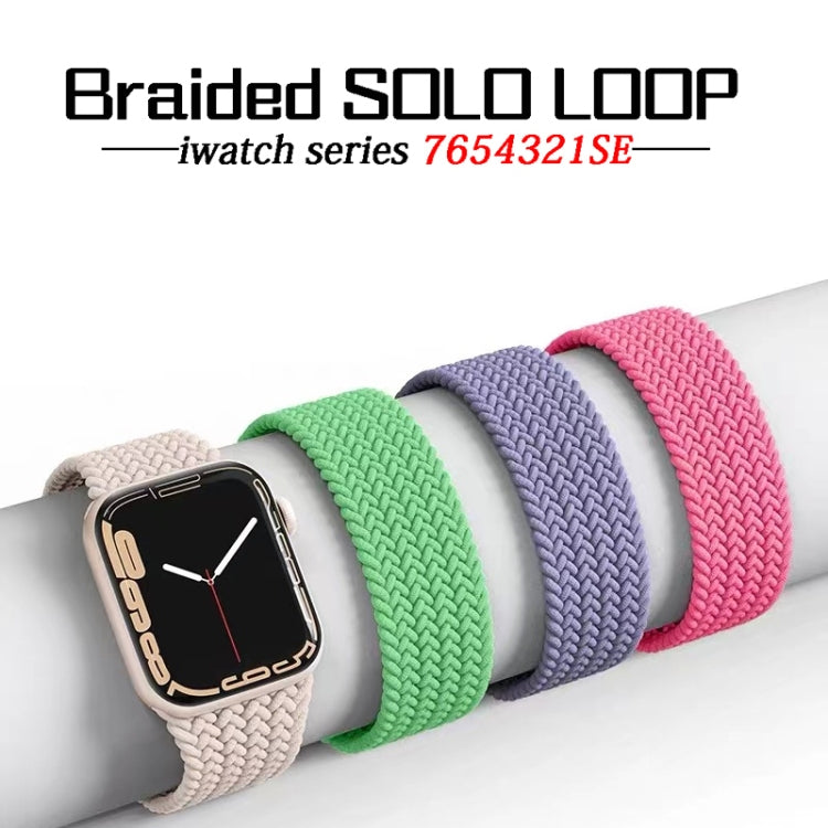 Nylon Single-turn Braided Watch Band For Apple Watch Ultra 49mm / Series 8&7 45mm / SE 2&6&SE&5&4 44mm / 3&2&1 42mm, Length:135mm(Orange) - Watch Bands by buy2fix | Online Shopping UK | buy2fix