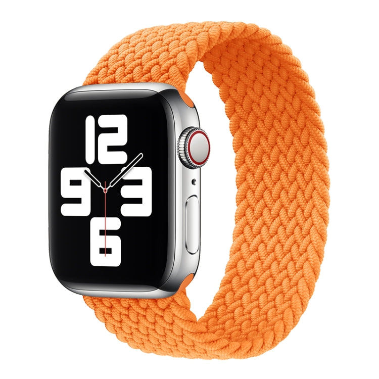 Nylon Single-turn Braided Watch Band For Apple Watch Ultra 49mm / Series 8&7 45mm / SE 2&6&SE&5&4 44mm / 3&2&1 42mm, Length:165mm(Orange) - Watch Bands by buy2fix | Online Shopping UK | buy2fix