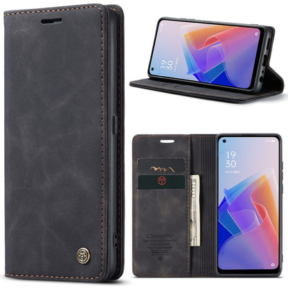 CaseMe 013 Multifunctional Horizontal Flip Leather Phone Case For OPPO Reno7 Z Global/Reno7 Lite Global/Reno8 Lite Global/F21 Pro 5G Global/Reno8 Z Global(Black) - OPPO Cases by CaseMe | Online Shopping UK | buy2fix