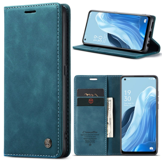 For OPPO Reno7 4G Indonesia/F21 Pro 4G/Reno8 4G CaseMe 013 Multifunctional Horizontal Flip Leather Phone Case(Blue) - OPPO Cases by CaseMe | Online Shopping UK | buy2fix