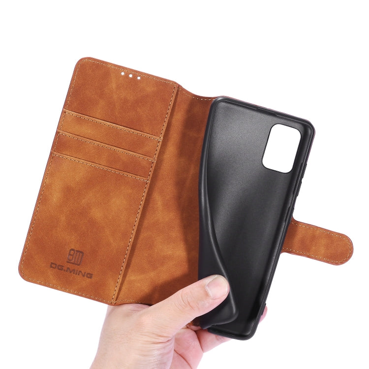 For Galaxy A31 DG.MING Retro Oil Side Horizontal Flip Case with Holder & Card Slots & Wallet(Brown) - Galaxy Phone Cases by DG.MING | Online Shopping UK | buy2fix