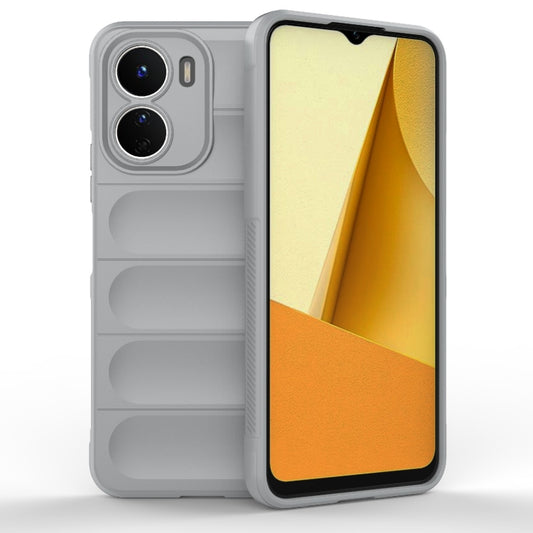 For vivo Y16 4G Global Magic Shield TPU + Flannel Phone Case(Grey) - vivo Cases by buy2fix | Online Shopping UK | buy2fix