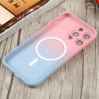 For iPhone 14 Plus Liquid TPU Silicone Gradient MagSafe Phone Case(Pink Blue) - iPhone 14 Plus Cases by buy2fix | Online Shopping UK | buy2fix