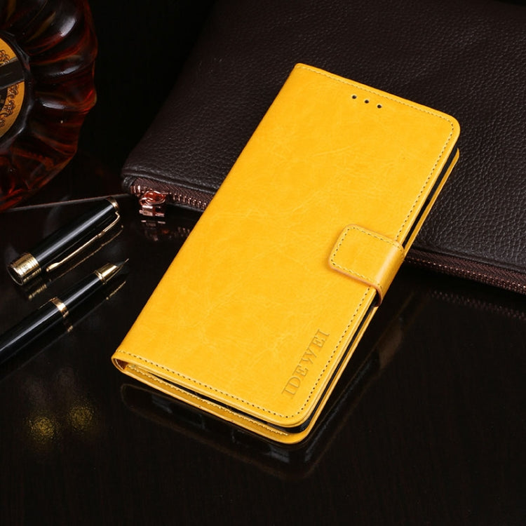 For Doogee X70 idewei  Crazy Horse Texture Horizontal Flip Leather Case with Holder & Card Slots & Wallet(Yellow) - More Brand by idewei | Online Shopping UK | buy2fix