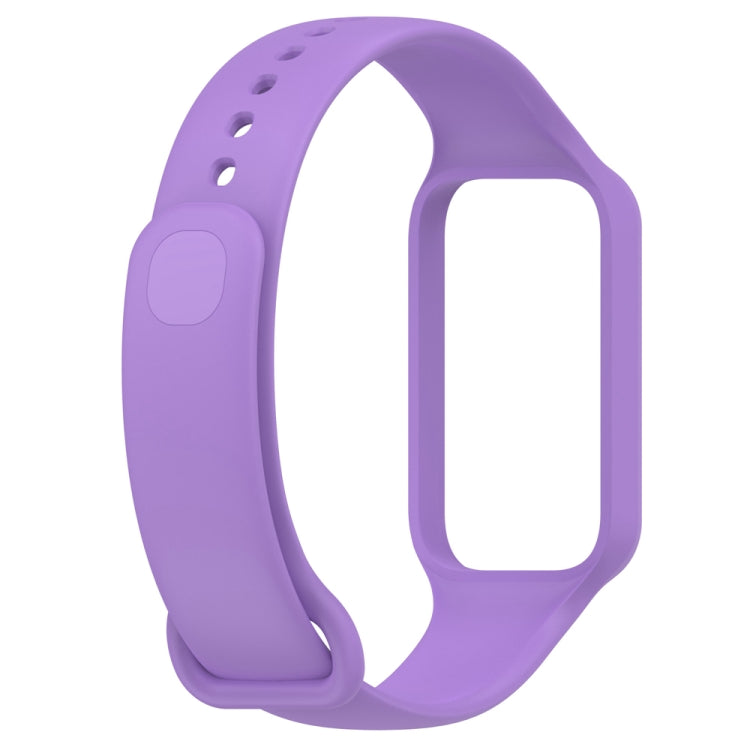 For Redmi Band 2 Solid Color Silicone Integrated Watch Band(Purple) - Watch Bands by buy2fix | Online Shopping UK | buy2fix