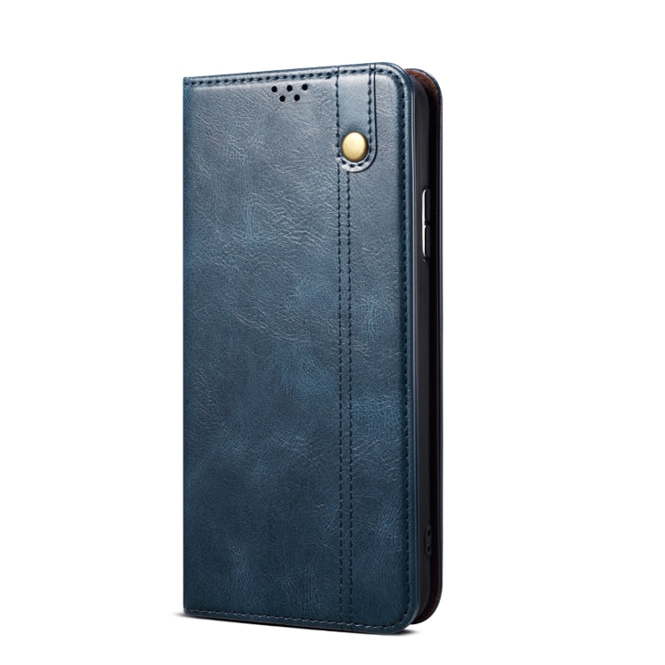 For OnePlus 11 Oil Wax Crazy Horse Texture Leather Phone Case(Blue) - OnePlus Cases by buy2fix | Online Shopping UK | buy2fix