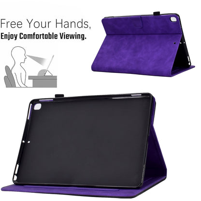 For Samsung Galaxy Tab S6 Lite P610 Peony Butterfly Embossed Leather Smart Tablet Case(Purple) - Tab S6 Lite P610 / P615 by buy2fix | Online Shopping UK | buy2fix