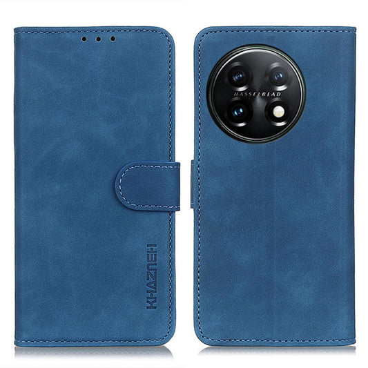 For OnePlus 11 5G KHAZNEH Retro Texture Flip Leather Phone Case(Blue) - OnePlus Cases by buy2fix | Online Shopping UK | buy2fix