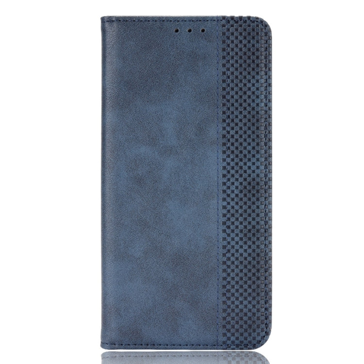 For Blackview A52 Magnetic Buckle Retro Texture Leather Phone Case(Blue) - More Brand by buy2fix | Online Shopping UK | buy2fix