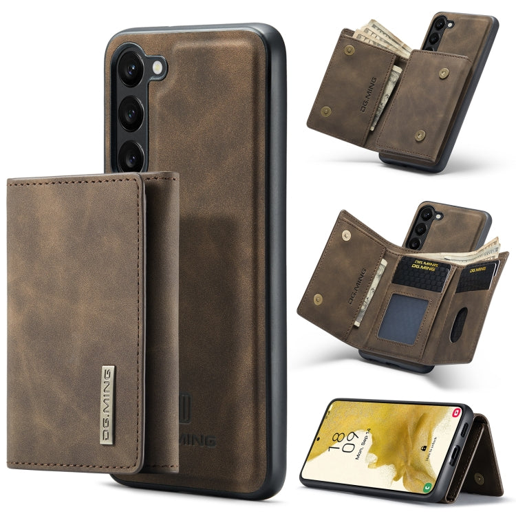 For Samsung Galaxy S23+ 5G DG.MING M1 Series 3-Fold Multi Card Wallet  Phone Case(Coffee) - Galaxy S23+ 5G Cases by DG.MING | Online Shopping UK | buy2fix