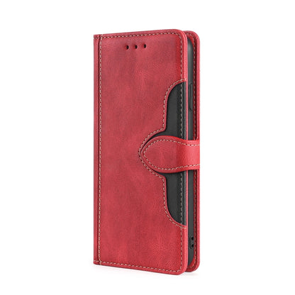 For OPPO Reno8 T 4G Skin Feel Magnetic Buckle Leather Phone Case(Red) - OPPO Cases by buy2fix | Online Shopping UK | buy2fix