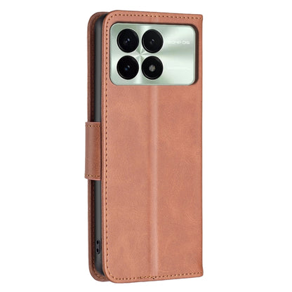 For Xiaomi Redmi K70 / K70 Pro Lambskin Texture Pure Color Flip Leather Phone Case(Brown) - K70 Pro Cases by buy2fix | Online Shopping UK | buy2fix