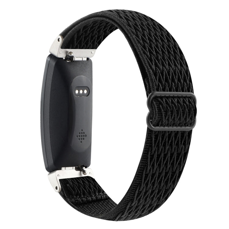 For Fitbit Inspire 2 Buckle Wave Braided Nylon Watch Band(Black) - Watch Bands by buy2fix | Online Shopping UK | buy2fix