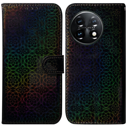 For OnePlus 11 Colorful Magnetic Buckle Leather Phone Case(Black) - OnePlus Cases by buy2fix | Online Shopping UK | buy2fix