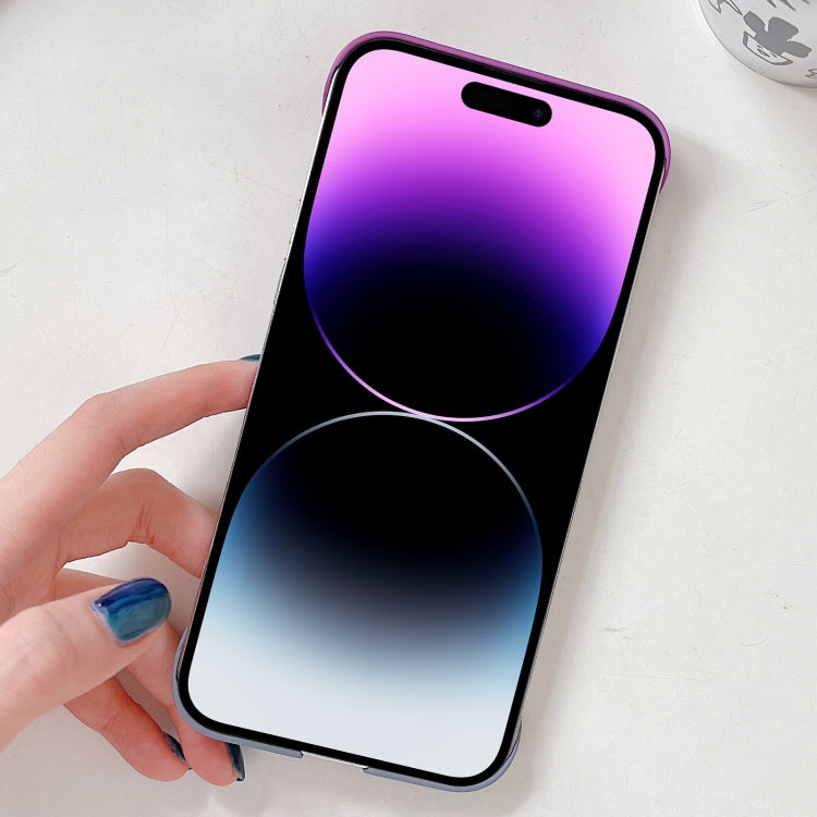 For iPhone 14 Pro Frameless Skin Feel Gradient Phone Case(Light Purple + Light Blue) - iPhone 14 Pro Cases by buy2fix | Online Shopping UK | buy2fix