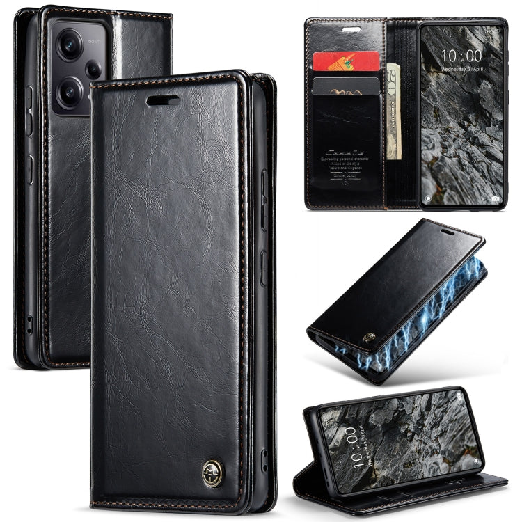 For Xiaomi Redmi Note 12 Pro 5G / Poco X5 Pro CaseMe 003 Crazy Horse Texture Leather Phone Case(Black) - Xiaomi Cases by CaseMe | Online Shopping UK | buy2fix