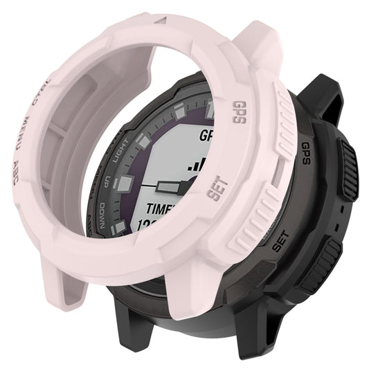 For Garmin Instinct Crossover Armor Hollow Watch Protective Case(Light Pink) - Watch Cases by buy2fix | Online Shopping UK | buy2fix