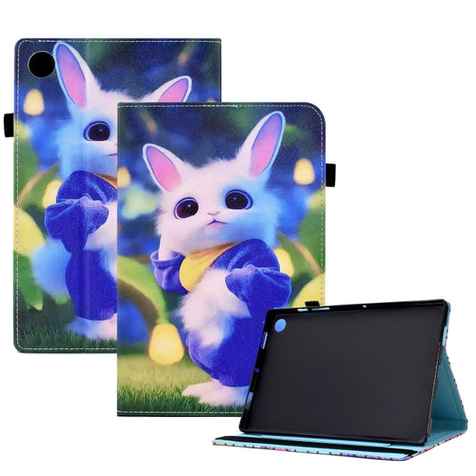 For Samsung Galaxy Tab A8 10.5 X200 / X205 Colored Drawing Stitching Elastic Band Leather Smart Tablet Case(Cute Rabbit) - Tab A 8.4 (2020) by buy2fix | Online Shopping UK | buy2fix