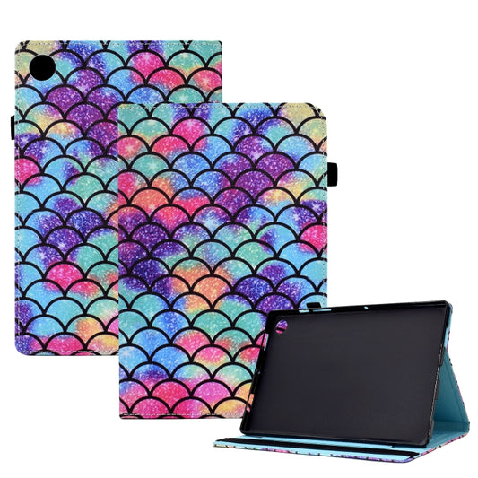 For Samsung Galaxy Tab A8 10.5 X200 / X205 Colored Drawing Stitching Elastic Band Leather Smart Tablet Case(Wavy Pattern) - Tab A 8.4 (2020) by buy2fix | Online Shopping UK | buy2fix