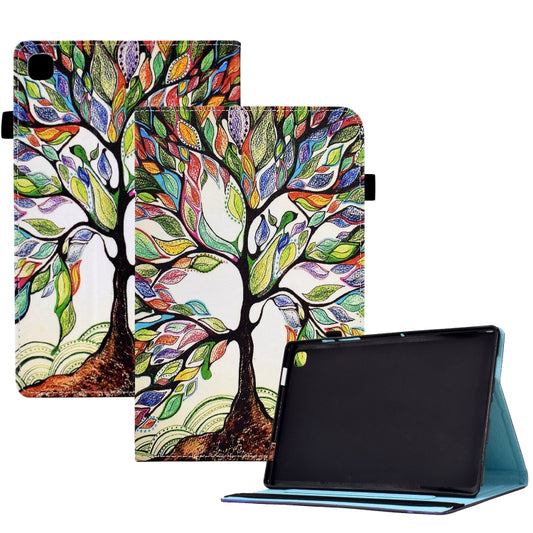 For Samsung Galaxy Tab A7 T500 Colored Drawing Stitching Elastic Band Leather Smart Tablet Case(Life Tree) - Other Galaxy Tab PC by buy2fix | Online Shopping UK | buy2fix