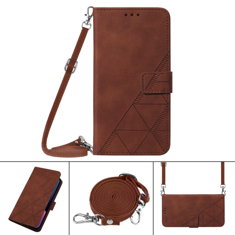 For OnePlus 11 Crossbody 3D Embossed Flip Leather Phone Case(Brown) - OnePlus Cases by buy2fix | Online Shopping UK | buy2fix