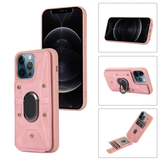 For iPhone 11 Pro Max Armor Ring Wallet Back Cover Phone Case(Pink) - iPhone 11 Pro Max Cases by buy2fix | Online Shopping UK | buy2fix