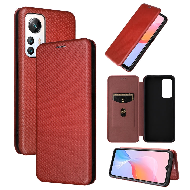 For Blackview A85 Carbon Fiber Texture Flip Leather Phone Case(Brown) - More Brand by buy2fix | Online Shopping UK | buy2fix