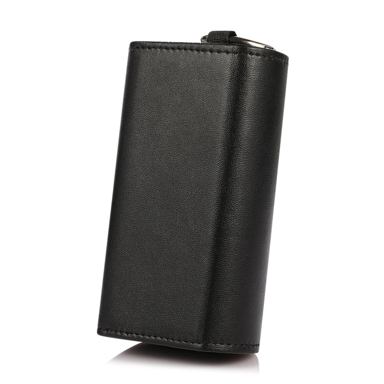 For IQOS ILUMA Pentagram Rivet Leather Texture Flip Electronic Cigarette Storage Bag with Hook(Leather Black + Black Pentagon) - E Cigarette Accessories by buy2fix | Online Shopping UK | buy2fix