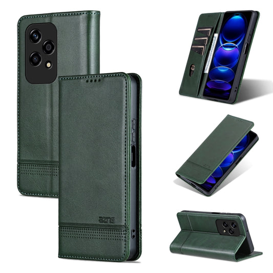 For Honor 200 Lite Global AZNS Magnetic Calf Texture Flip Leather Phone Case(Dark Green) - Honor Cases by AZNS | Online Shopping UK | buy2fix