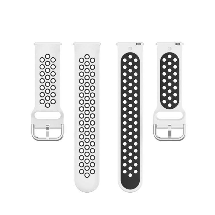 For Honor Watch GS 3i 22mm Sports Two-tone Silicone Watch Band(White Black) - Watch Bands by buy2fix | Online Shopping UK | buy2fix