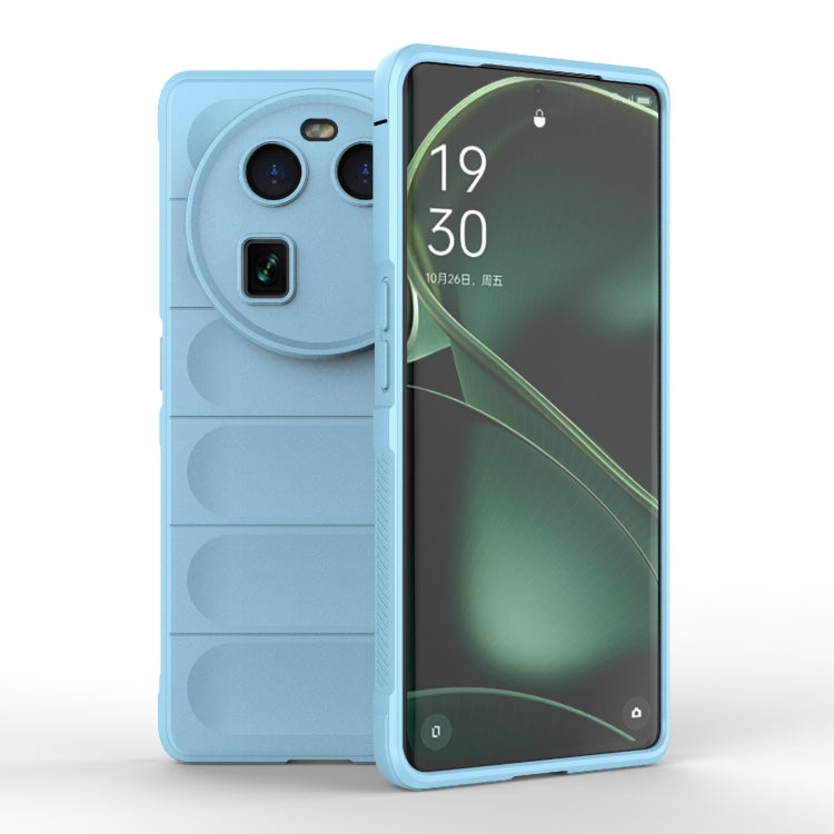 For OPPO Find X6 5G Magic Shield TPU + Flannel Phone Case(Light Blue) - OPPO Cases by buy2fix | Online Shopping UK | buy2fix