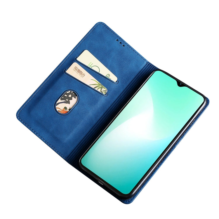 For Blackview A52 Skin Feel Magnetic Horizontal Flip Leather Phone Case(Blue) - More Brand by buy2fix | Online Shopping UK | buy2fix