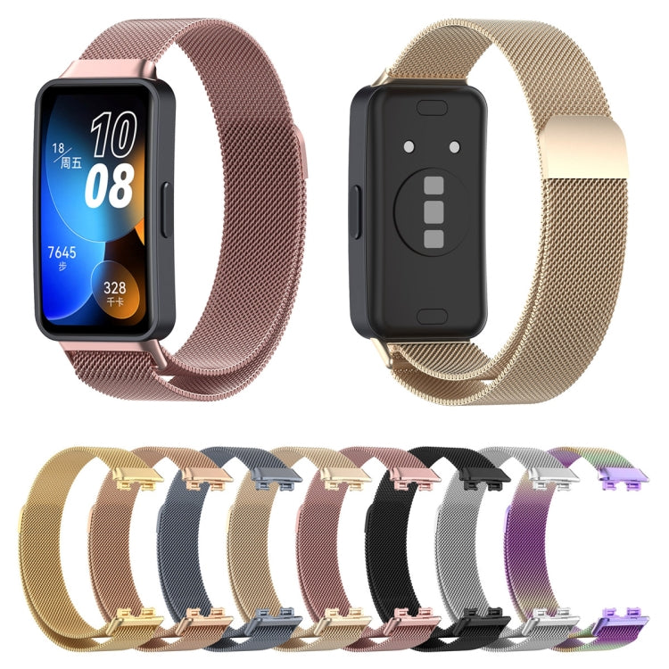 For Huawei Band 8 Milanese Metal Watch Band(Rose Gold) - Watch Bands by buy2fix | Online Shopping UK | buy2fix