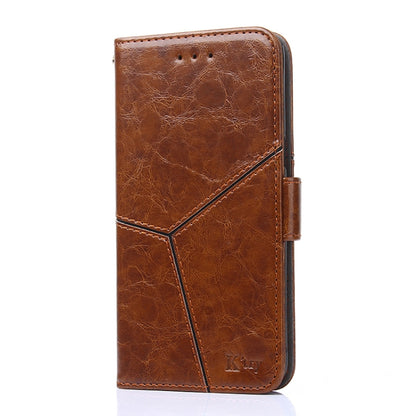 For Blackview A85 Geometric Stitching Flip Leather Phone Case(Light Brown) - More Brand by buy2fix | Online Shopping UK | buy2fix