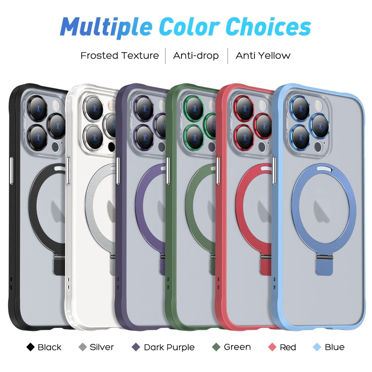 For iPhone 11 Pro Max Metal Eyes Series MagSafe Magnetic Holder Phone Case(Silver) - iPhone 11 Pro Max Cases by buy2fix | Online Shopping UK | buy2fix