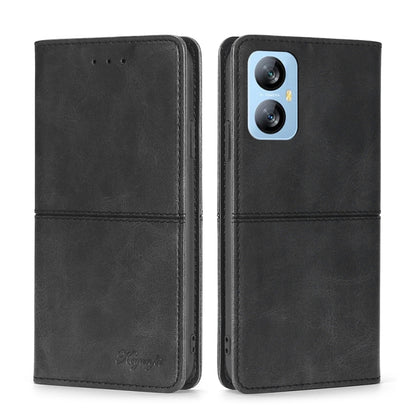 For Blackview A52 Cow Texture Magnetic Horizontal Flip Leather Phone Case(Black) - More Brand by buy2fix | Online Shopping UK | buy2fix