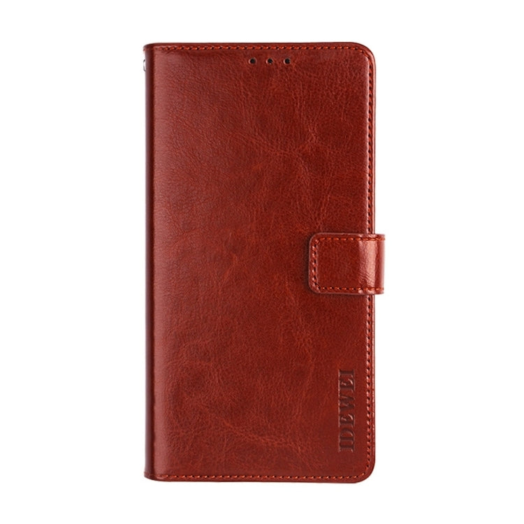 For Blackview A85 idewei Crazy Horse Texture Leather Phone Case with Holder(Brown) - More Brand by idewei | Online Shopping UK | buy2fix