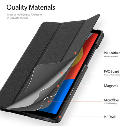 For Xiaomi Redmi Pad SE 4G DUX DUCIS Domo Series Magnetic Flip Leather Tablet Case(Black) - More Tablet Cases by DUX DUCIS | Online Shopping UK | buy2fix