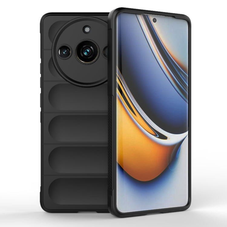 For Realme 11 Pro 5G/11 Pro+ 5G Magic Shield TPU + Flannel Phone Case(Black) - Realme Cases by buy2fix | Online Shopping UK | buy2fix