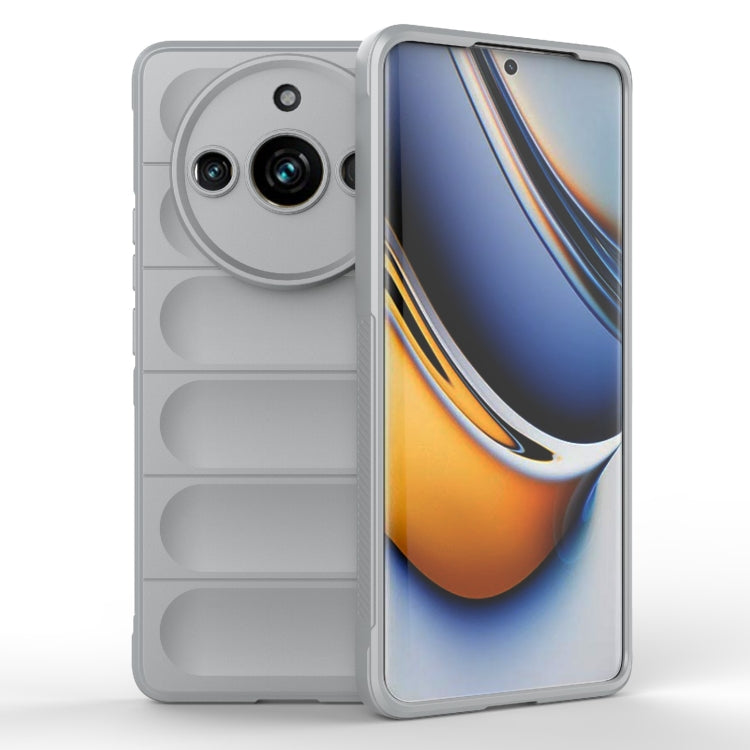 For Realme 11 Pro 5G/11 Pro+ 5G Magic Shield TPU + Flannel Phone Case(Grey) - Realme Cases by buy2fix | Online Shopping UK | buy2fix