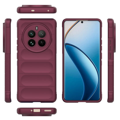 For Realme 12 Pro 5G / 12 Pro+ Magic Shield TPU + Flannel Phone Case(Wine Red) - Realme Cases by buy2fix | Online Shopping UK | buy2fix