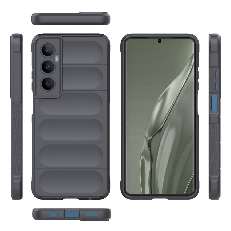 For Realme C65 4G Global Magic Shield TPU + Flannel Phone Case(Dark Grey) - Realme Cases by buy2fix | Online Shopping UK | buy2fix