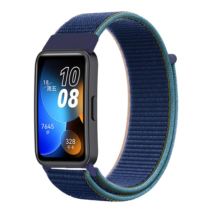 For Huawei Band 8 16mm Woven Nylon Loop Watch Band(Dark Army Blue) - Watch Bands by buy2fix | Online Shopping UK | buy2fix