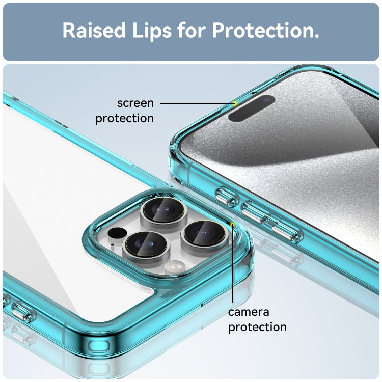 For iPhone 16 Pro Max Colorful Series Acrylic + TPU Phone Case(Transparent Blue) - iPhone 16 Pro Max Cases by buy2fix | Online Shopping UK | buy2fix