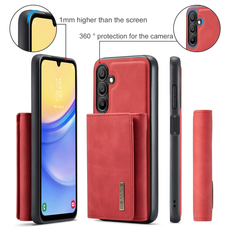 For Samsung Galaxy A15 5G / A15 4G DG.MING M1 Series 3-Fold Multi Card Wallet + Magnetic Phone Case(Red) - Galaxy Phone Cases by DG.MING | Online Shopping UK | buy2fix