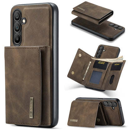 For Samsung Galaxy A15 5G / A15 4G DG.MING M1 Series 3-Fold Multi Card Wallet + Magnetic Phone Case(Coffee) - Galaxy Phone Cases by DG.MING | Online Shopping UK | buy2fix