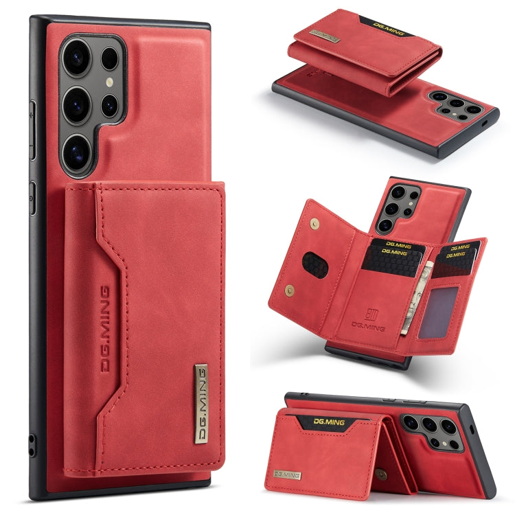 For Samsung Galaxy S24 Ultra 5G DG.MING M2 Series 3-Fold Multi Card Bag + Magnetic Phone Case(Red) - Galaxy S24 Ultra 5G Cases by DG.MING | Online Shopping UK | buy2fix