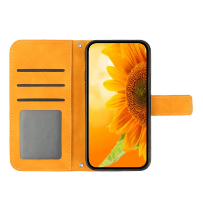 For Xiaomi 14 Ultra Skin Feel Sun Flower Embossed Flip Leather Phone Case with Lanyard(Yellow) - 14 Ultra Cases by buy2fix | Online Shopping UK | buy2fix