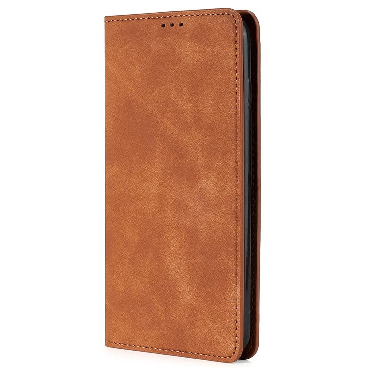 For Xiaomi Redmi K60 Ultra Skin Feel Magnetic Leather Phone Case(Light Brown) - Redmi K60 Ultra Cases by buy2fix | Online Shopping UK | buy2fix